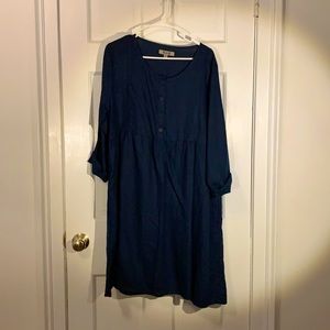 Super cute  Flax navy blue dress nwot. Never worn!